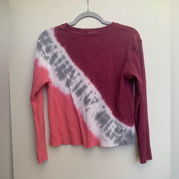 Anthro Waffle Long sleeve tee shirt tie dye pattern - Picture 3 of 6